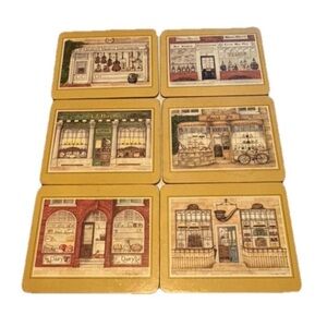 Set of 6 Trivets/Luncheon Vintage Placemats~Storefront Designs by Fiona Butler